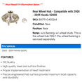 thumbnail image 2 of Rear Wheel Hub - Compatible with 2000 - 2009 Honda S2000 2001 2002 2003 2004 2005 2006 2007 2008, 2 of 2