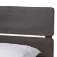 thumbnail image 5 of King Size Panel Bed - Modern Wood Bed Frame with Headboard & Slats - Dark Grey Oak Finish, 5 of 7