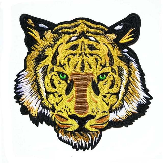 Parche para planchar PatchPros Tiger06 25x25cm Amarillo/Blanco Bordado Adhesivo