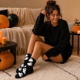 thumbnail image 5 of Cute Halloween Fuzzy Crew Socks for Women Soft Warm Casual Costume Accessories Socks for Fall Home Wear,One Size,Black, 5 of 6