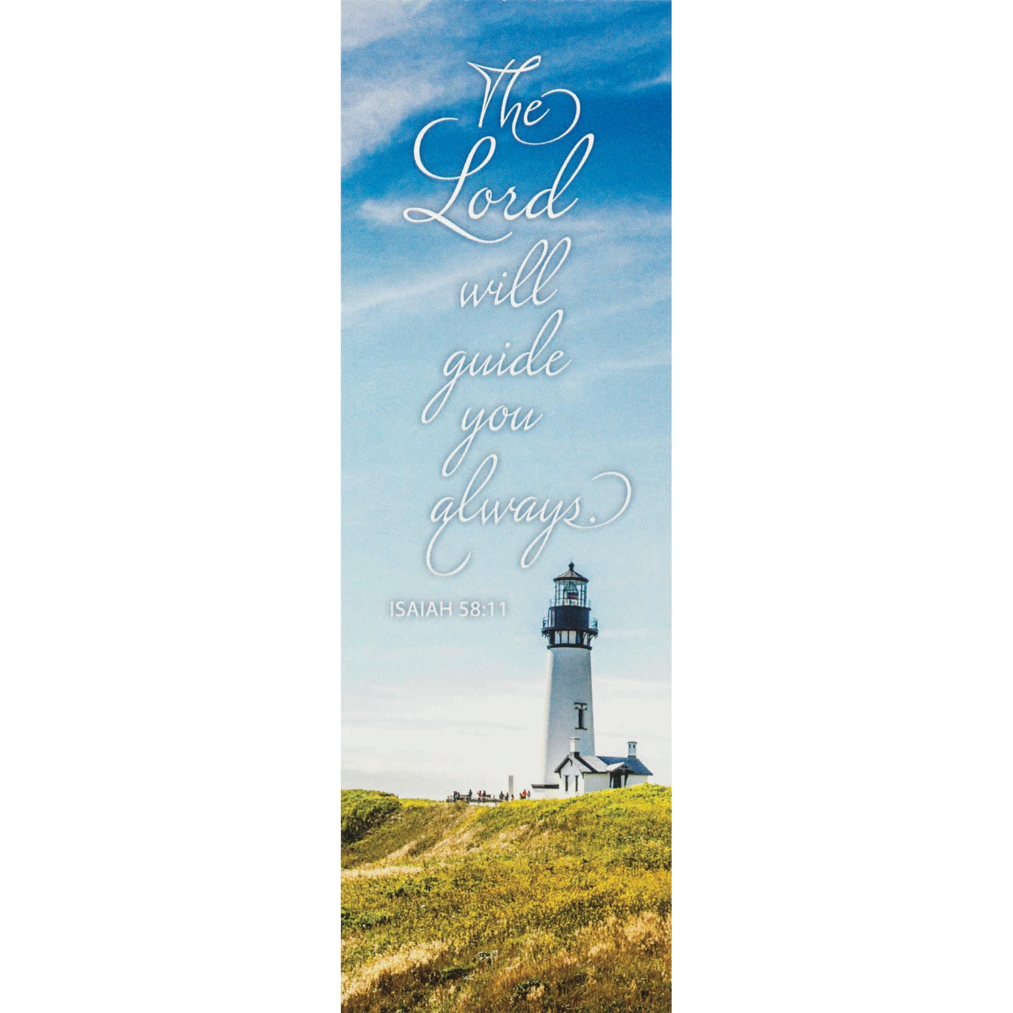 Dicksons Guide You Always Encouraging Verse Lighthouse Blue and Green 6.1 x 2 Paper Bookmarks Pack of 12