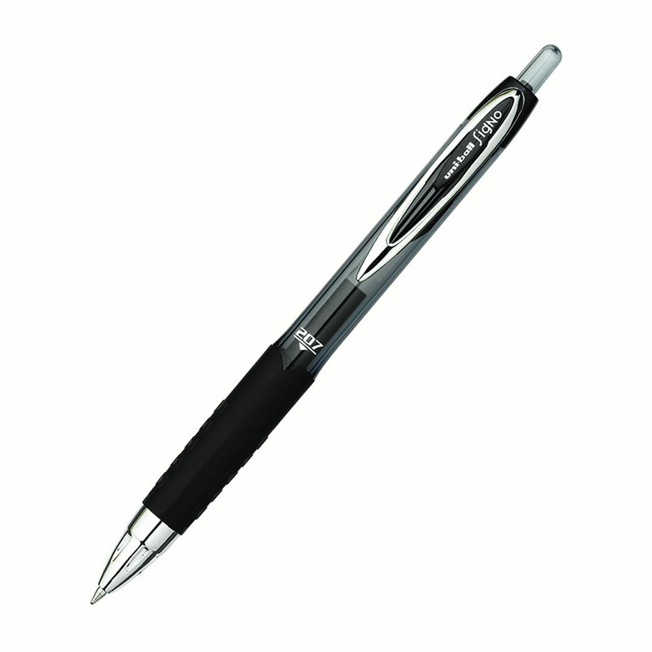 UNI BALL GEL 207 BLACK RETRACTABLE GEL PEN MEDIUM POINT