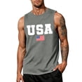thumbnail image 2 of LNZGNM Men's American Flag Tank Tops Big and Tall Sleeveless Patriotic Shirt Muscle Graphic Tank Tops Stylish Gym Tee,Gray XL, 2 of 4