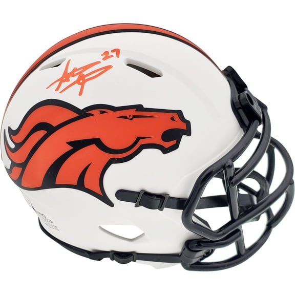 Steve Atwater Autographed Denver Broncos Lunar Eclipse White Speed Mini Helmet Beckett BAS QR 192620