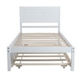 thumbnail image 6 of Solid Wood Trundle Bed, SYNGAR Platform Bed Frame with Headboard, Twin Size Daybed with Pop Up Trundle, Bunk Bed Alternative, No Box Spring Needed, for Teens Guests Sleepovers, K4065, 6 of 9