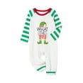thumbnail image 3 of Elippeo Christmas Pajamas for Family Long Sleeve Elf Letter Print Tops + Striped Pants Set Sleepwear, 3 of 10