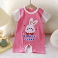 thumbnail image 2 of mgoYE Baby Boy Girl Romper Toddler Infant Unisex Short Sleeve Jumpsuit Shorts Summer One Piece|Hot Pink 12-15 Months, 2 of 5