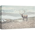 thumbnail image 3 of PixonSign Canvas Print Wall Art Caribou Walks Along Mountain Range Animals Wildlife Photography Realism Contemporary Relax/Calm Multicolor Cool for Living Room, Bedroom, Office - 32"x48", 3 of 5