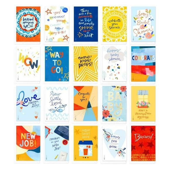 American Greetings - Assortiment de 20 cartes de félicitations avec enveloppes et cachets (motifs Kathy Davis)