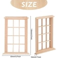 thumbnail image 2 of 4 Pcs 1:12 Scale Dollhouse Window Dollhouse Furniture Miniature Mini DIY Wooden Window Dollhouse Decorations for Dollhouse Wall Decorations DIY Scene Doll Home Furniture Craft, 2 of 7
