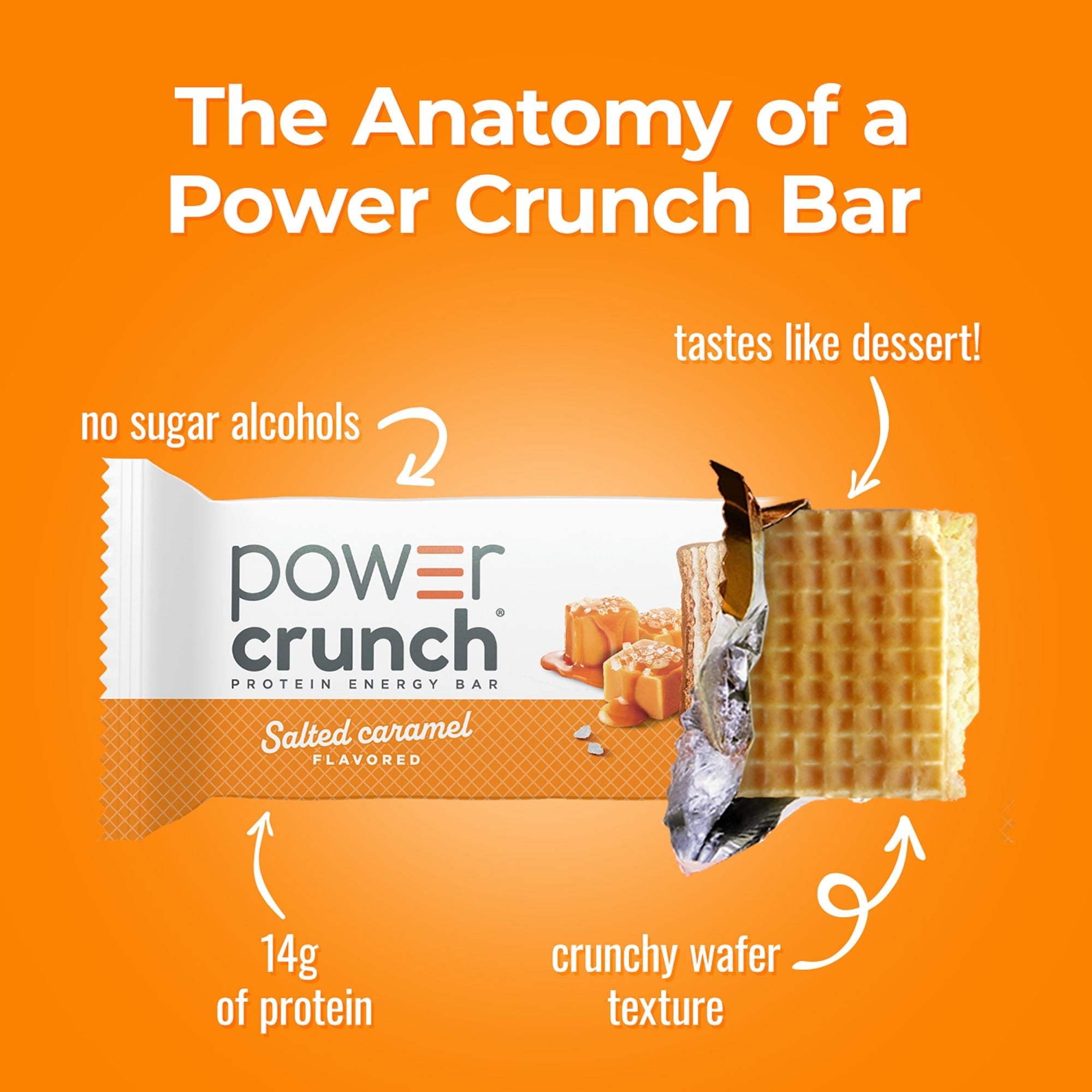 Power Crunch Salted Caramel Bars 1.4oz, 5 Count