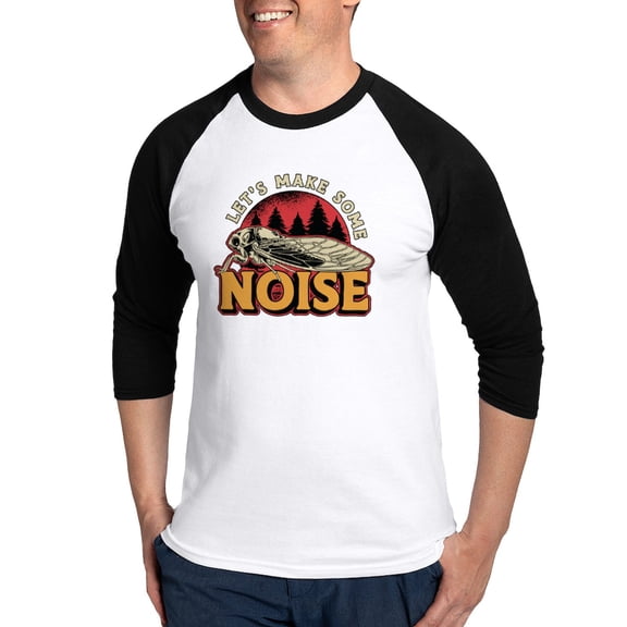 CafePress - Cicadas Let's Make Some Noise Loves Cicada Insect - Cotton Baseball Jersey, 3/4 Raglan Sleeve Shirt