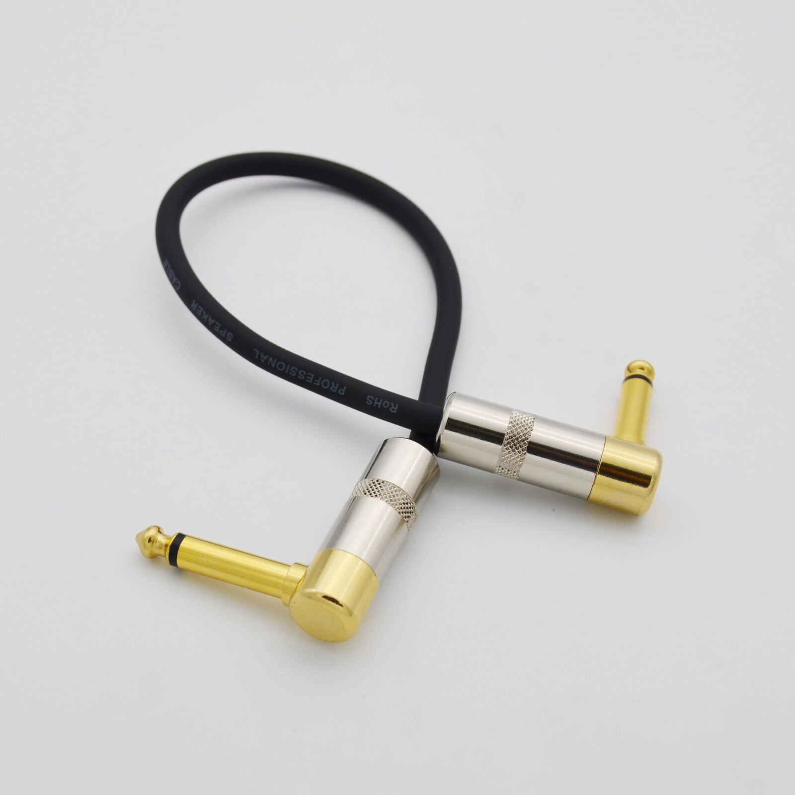 2,Speaker Cable 1/4 - 16 Gauge with Gold Right Angle Mono Plug for guitar amp