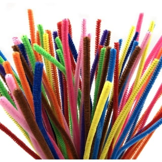 100 X Mixed Tinsel Metallic Jumbo Craft Pipe Cleaners Chenille Stems 30cm X  6mm 