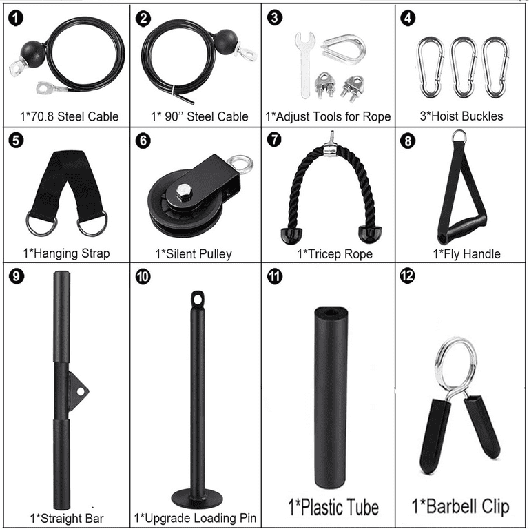 ZFITEI Lat and Lift Pulley System Gym, DIY Pulley Cable Machine