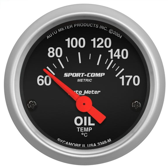 Auto Meter 3348M Sport-Compact Short Sweep Electric Oil Temperature Gauge