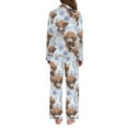 thumbnail image 3 of joogoo Pajamas Set for Women Highland Cattle Flower-w6 Long Sleeve Pjs Loungewear L, 3 of 7