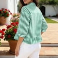 thumbnail image 5 of Sexlip Women's Blouse Short Sleeve Button Down Style Comfortable Wear Daily Wear Essential Durable Quality Fashion Forward Green M, 5 of 9