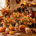 thumbnail image 4 of Dongrere 2 Pcs Fall Artificial Wildflower Bundles, Fake Flower Stems, Autumn Floral Bouquets for Home Porch Thanksgiving Vase Decor, D, 4 of 6