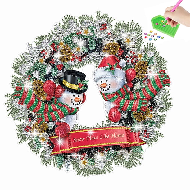 Mosaico Diamante Arte Pegatina Santa Muñeco Nieve para Regalo