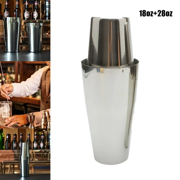 Boston Shaker Set, Stainless Steel Cocktail Muddler, Cocktail Shaker Set with 18oz Unweighted & 28oz Weighted, Martini Shaker for Bartending and Home Bar, Premium Bar Tools for Bartender
