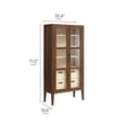 thumbnail image 3 of Modway Nell 71" Glass Door Tall Display Storage Cabinet in Walnut, 3 of 10