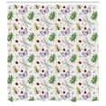 thumbnail image 3 of Animals Shower Curtain, Various Insects Pattern Butterflies Bees Ladybird and Dragonflies, Fabric Bathroom Set with Hooks, 69W X 70L Inches, Off White and Multicolor, by Ambesonne, 3 of 3