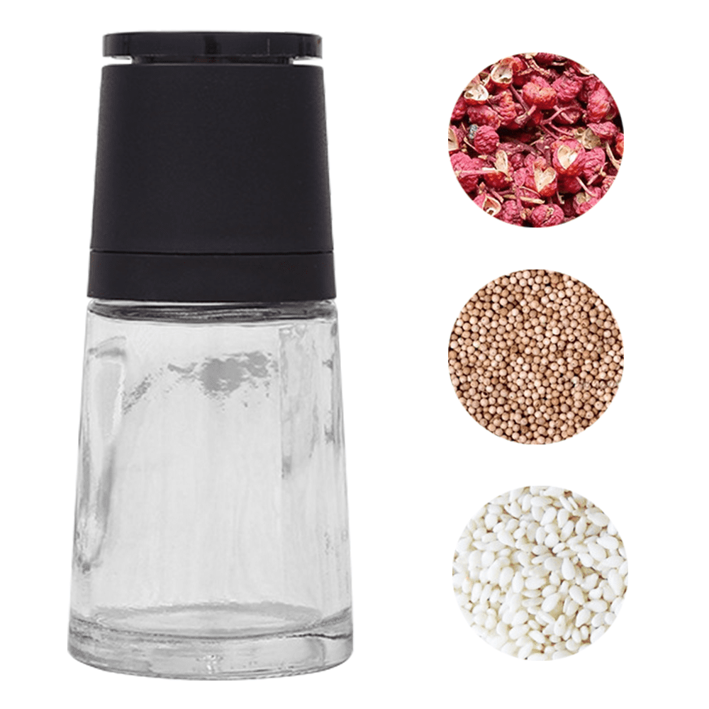 Unfilled Spice Grinder, Glass Container, Ceramic Grinder, Grinder for