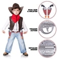 thumbnail image 3 of ArtCreativity Cowboy Gun Belt and Holster Set Includes 2 Toy Guns with Sound, Toy Gun Holster, Brown Western Belt, and 6 Fake Bullets - Cowboy Costume Accessories for Boys Halloween Costume, 3 of 7