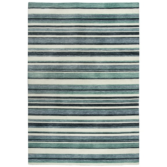 Rizzy Rugs Villa Area Rug VLA105 Aqua/Gray Lanes Lines 8' 6" x 11' 6" Rectangle