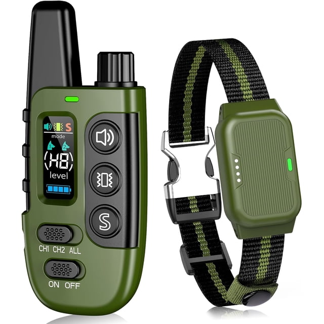 Shock Collar for Dogs, IP67 Waterproof Dog Training Collar with Remote Control, 3 Modes: Beep, Vibration, Safe Static, Rechargeable Adjustable for 15-110lbs Medium Large Dogs