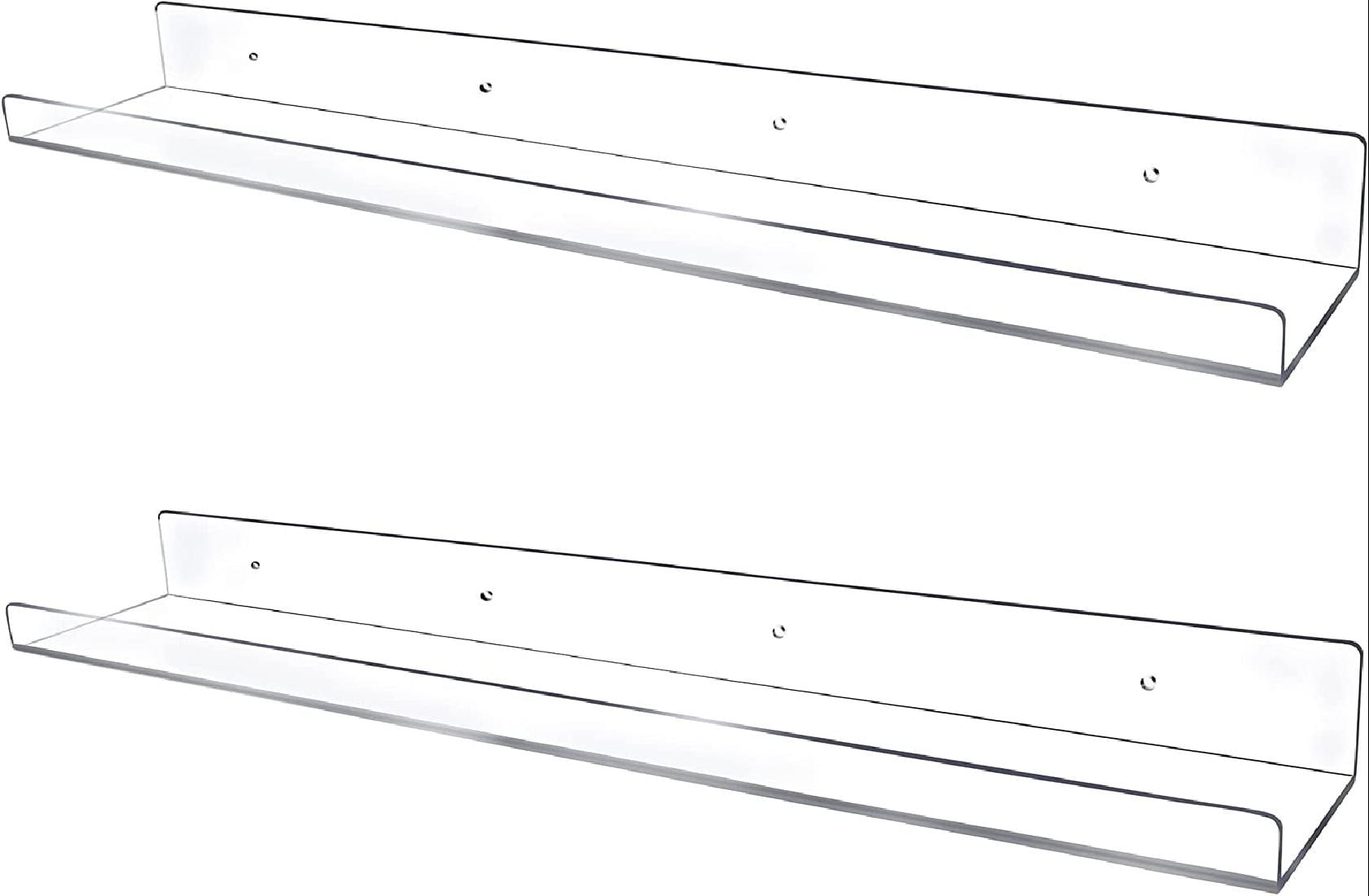 Clear Acrylic Floating Shelves Wall Ledge Invisible Wall Mounted