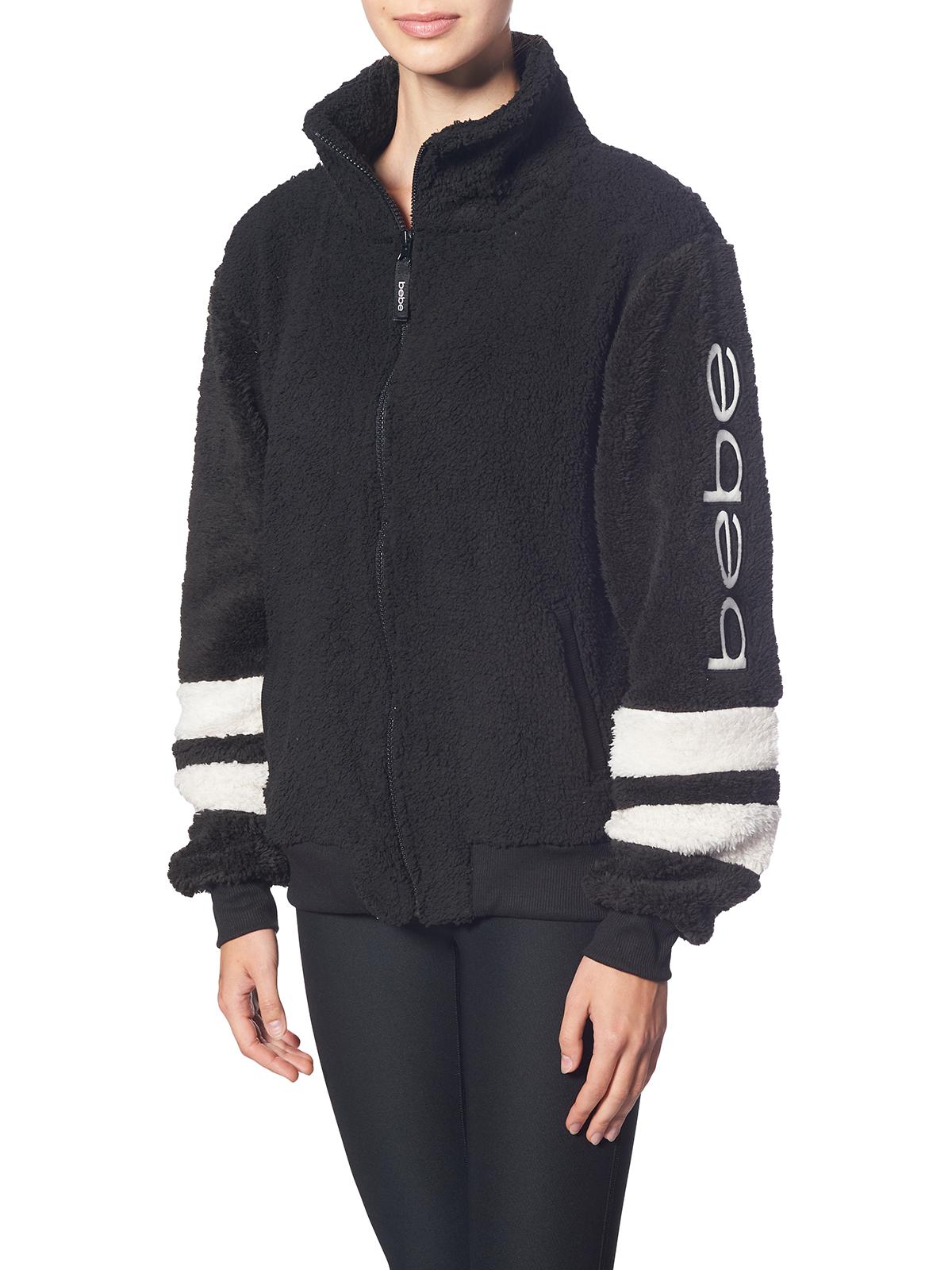 Bebe Bebe Sport Womens Sherpa Striped 1 4 Zip Pullover Walmart Com Walmart Com