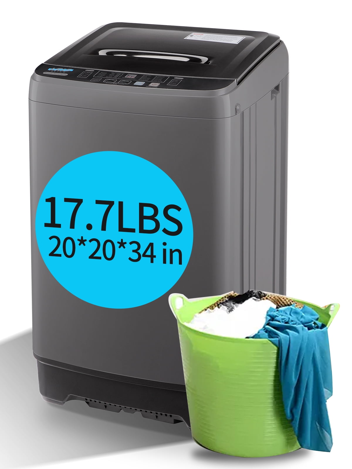 Krib Bling FullAutomatic Washing Machine with LED Display, 17.7 lbs