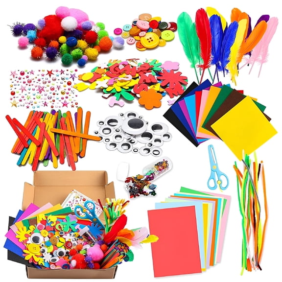 CCOCC 1000 Pcs Kids Art Supplies,Art Craft Kit for Children,Arts and Crafts for Parent-Child Activity Classroom