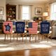thumbnail image 5 of YiJuHui Independence Day Chair Covers Set of 4, Patriotic Memorial Day 4th of July Decorations for Home Kitchen Dining Party, Reusable Polyester Holiday Chair Back Covers, Flag Theme Party Supplies, 5 of 6