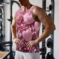 thumbnail image 5 of Gukieu Pink Glitter Heart Candy Print Men's Quick Dry Fitness Vest, Round Neck Sleeveless Fitness Bodybuilding Top-Small, 5 of 7