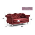 thumbnail image 2 of Glory Furniture Hollywood Velvet Loveseat in Burgundy, 2 of 6