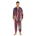 thumbnail image 4 of 1 Piece Adult Onesie Pajamas Cozy & Loose-Fit Sleepsuit Loungewear with Pockets Stylized Christmas Trees X-Small, 4 of 7
