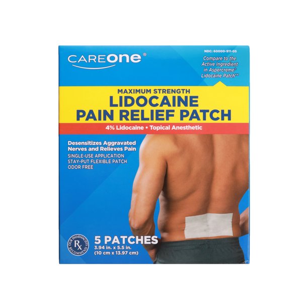 Lidocaine 4 Pain Relief Maximum Strength Patches 5 Count Walmart