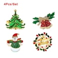 thumbnail image 3 of Anillo de servilleta de estilo mixto para Navidad, Decoración de mesa de cena de boda con temática de Navidad, corona de ciervo, copo de nieve, hebilla, 4 piezas, 3 of 4