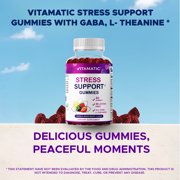 (2 pack) Vitamatic Stress Relief Gummies with GABA, L-Theanine, Lemon Balm – Lemon & Mixed Berry Flavor – 60 Gummies – Vegan, Non-GMO, Gluten-Free