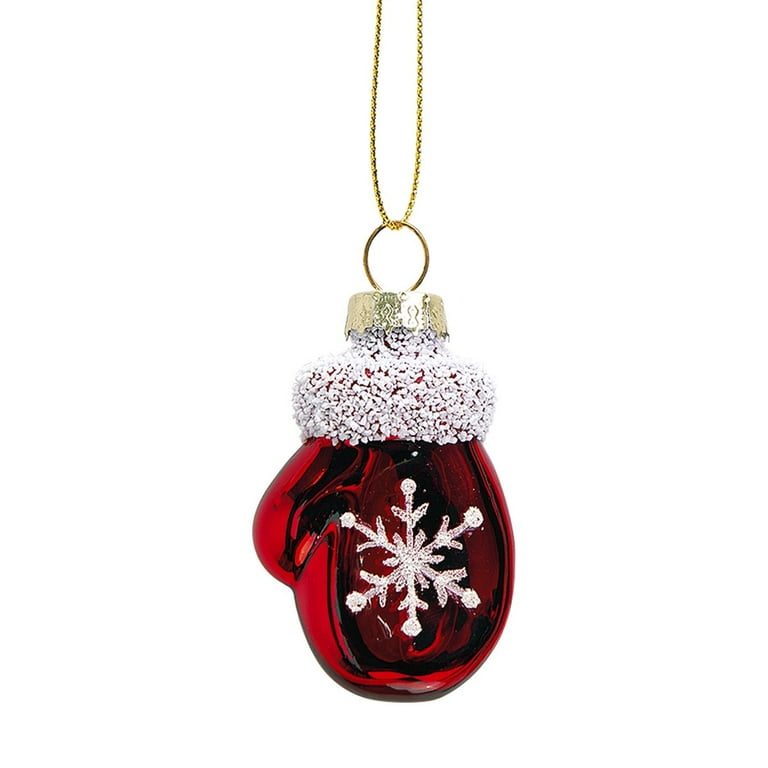 Lillian Vernon Glass Mittens Christmas Keepsake Ornaments - Set of