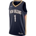 thumbnail image 2 of Men's Nike Zion Williamson Navy New Orleans Pelicans Swingman Jersey - Icon Edition, 2 of 3