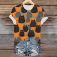thumbnail image 4 of enyan Halloween Shirts for Women Ghosts Pumpkins T-Shirt Halloween Party Funny Graphic Tee Tops Short Sleeve Women’s Halloween Shirt Grey,S, 4 of 6