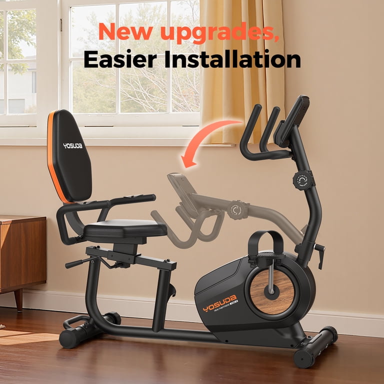 YOSUDA PRO Recumbent Exercise,350 lbs Capacity,16-Level Magnetic