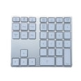 thumbnail image 1 of Mini teclado de Metal recargable, teclado numérico Universal para ordenador, 2 en 1, 2,4G, compatible con Bluetooth, ordenadores de 35 teclas Juegos de teclado y mouse para computadora Blanco plateado, 1 of 6