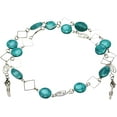 thumbnail image 2 of Beaded Eyeglass Chain Holder, Silver Fashion Lanyard Necklace, Cali - Turquoise, 2 of 7