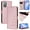 Pink, variant on Phone Case for Samsung Galaxy Note 20 Card Slots Holder Kickstand Magnetic Flip Folio Rfid Blocking Pu Leather