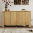 thumbnail image 2 of FFZ TREXM Buffet Cabinet with Storage, 4-Door Retro Wood Sideboard with Distressed Finish and Adjustable Shelves for Dining Room, Kitchen, and Living Room (Natural), 2 of 6